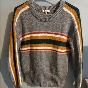 Madewell Women Colorful Striped Sweater - Gray, Yellow, Pink, Green